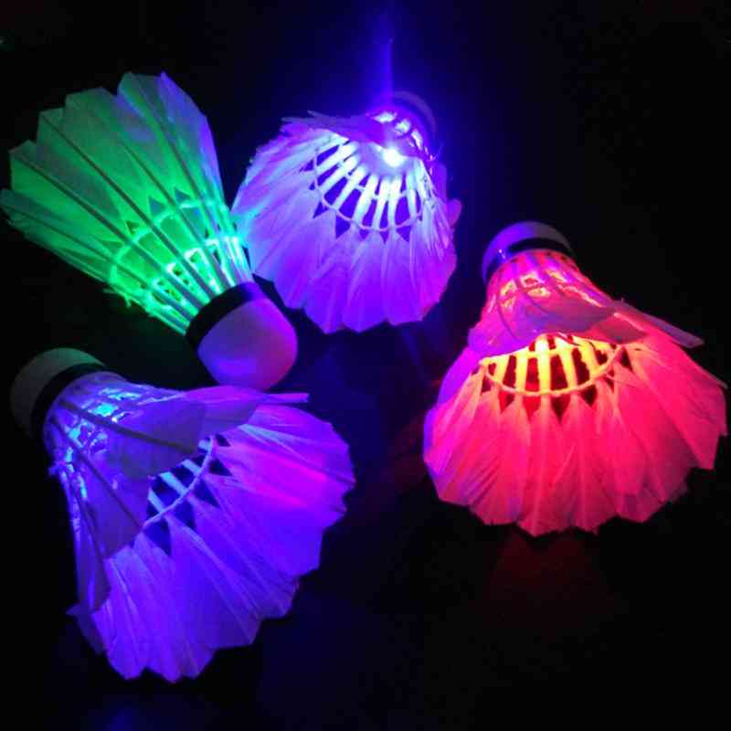 Dark Night Colorful LED Lighting Sport Badminton Light Spot Shuttlecock UK 