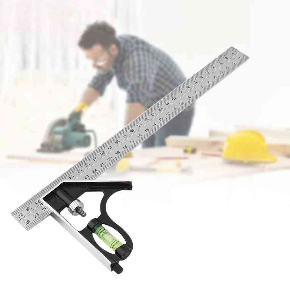 Stainless Steel Adjustable Combination Square Angle Ruler Measuring Tools