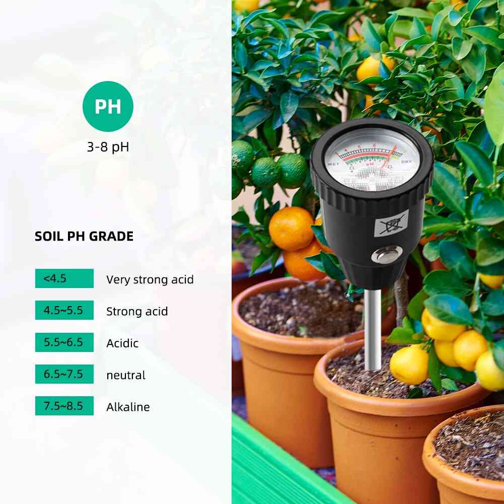 Soil Moisture Ph Meter 3-8ph Humidity Analyzer Acidity Tester