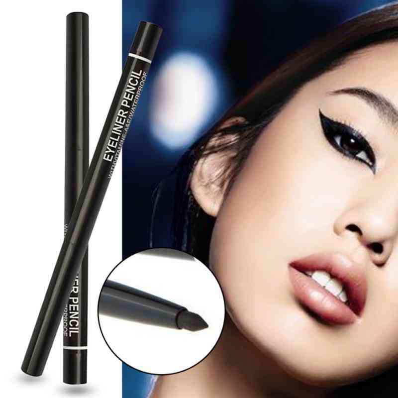 Waterproof Sweat-proof Eyes Makeup Black Rotating Eyeliner Pencil Not Blooming Eyes Liner Cosmetics For Women 1 Pc Tslm1