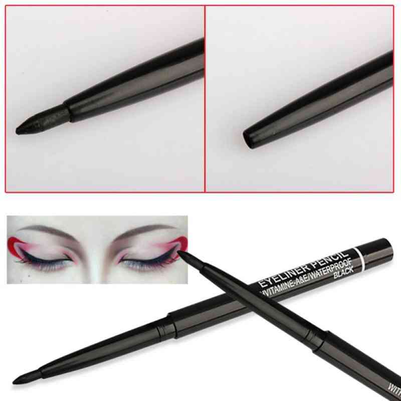 Waterproof Sweat-proof Eyes Makeup Black Rotating Eyeliner Pencil Not Blooming Eyes Liner Cosmetics For Women 1 Pc Tslm1