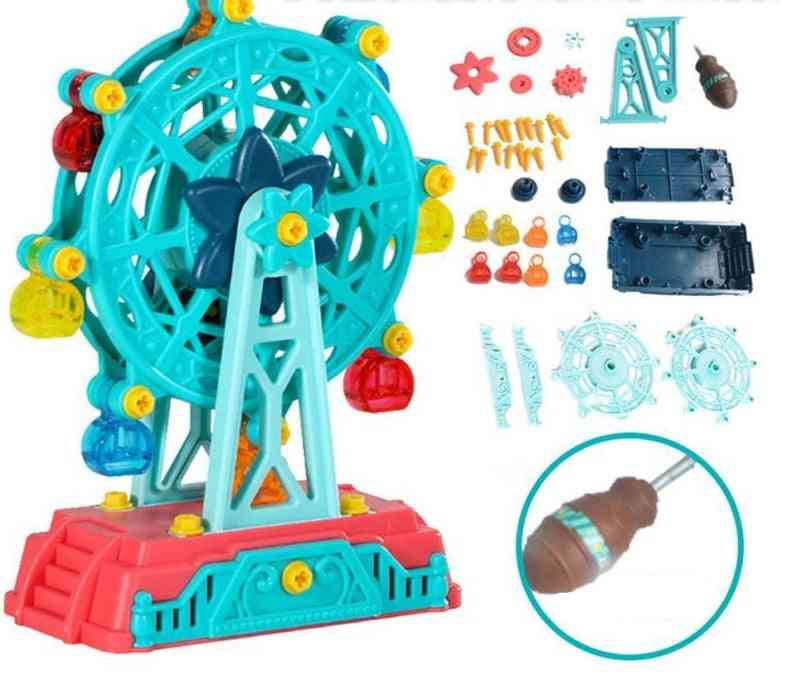 Amusement Park Series- Educational Science, Ferris Wheel, Nut Assembly Toy