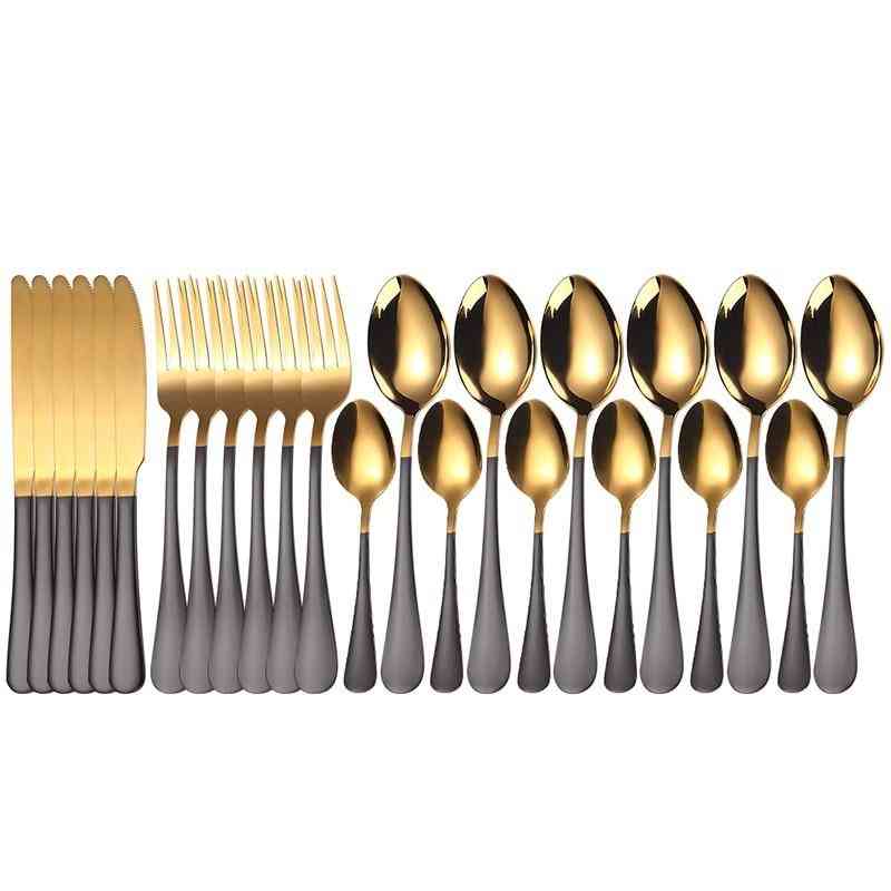 Cutlery Set. Tableware Sets Of Dishes Knives Spoons