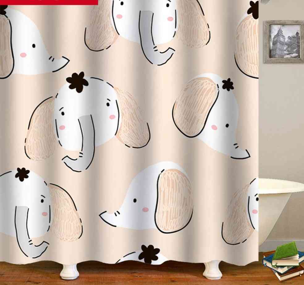 Animal Bath Waterproof Fabric Shower Curtains