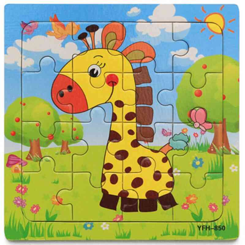 Cartoon Wooden Animal 3d Puzzle Jigsaw