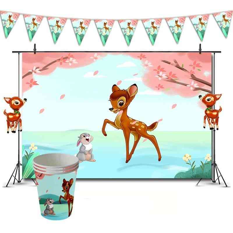 Baby shower bambi födelsedag dekorationer skog djur part banner tema