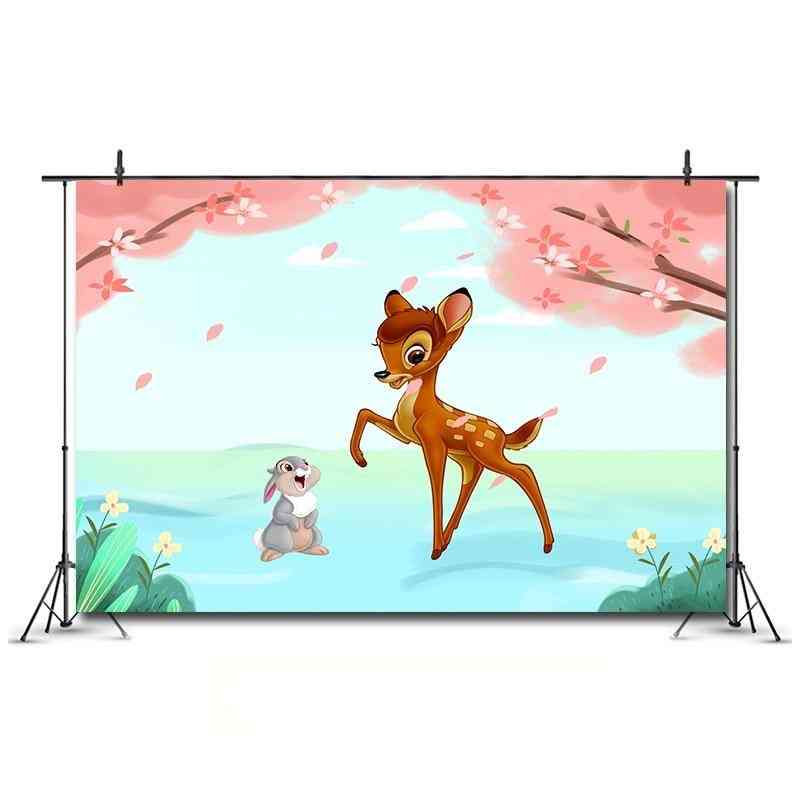 Baby shower bambi födelsedag dekorationer skog djur part banner tema