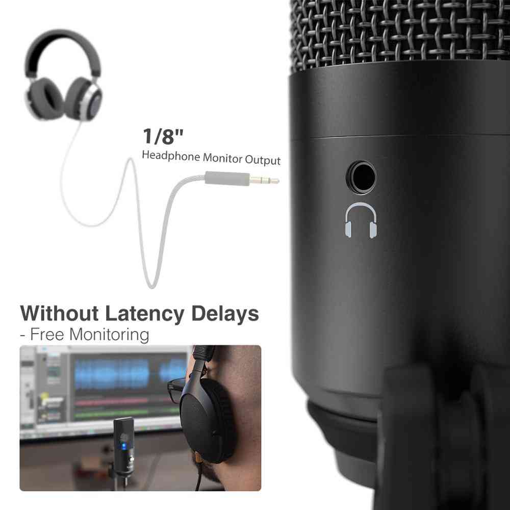 Usb -mikrofon för bärbara datorer och datorer för inspelning