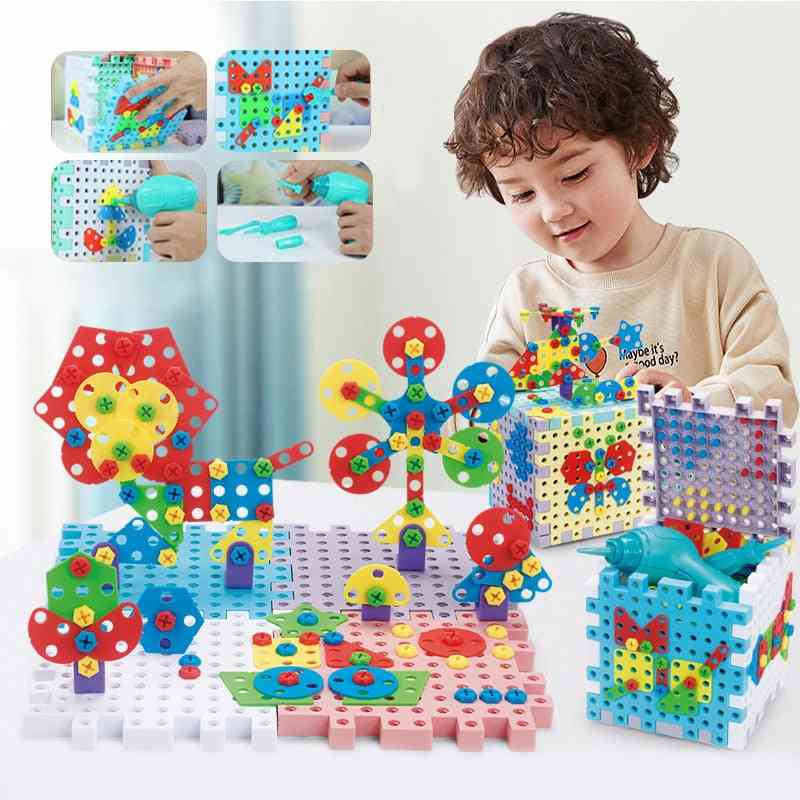 3d- Cube Screw Nut, Puzzles Pretend Play, Electric Drill Set For