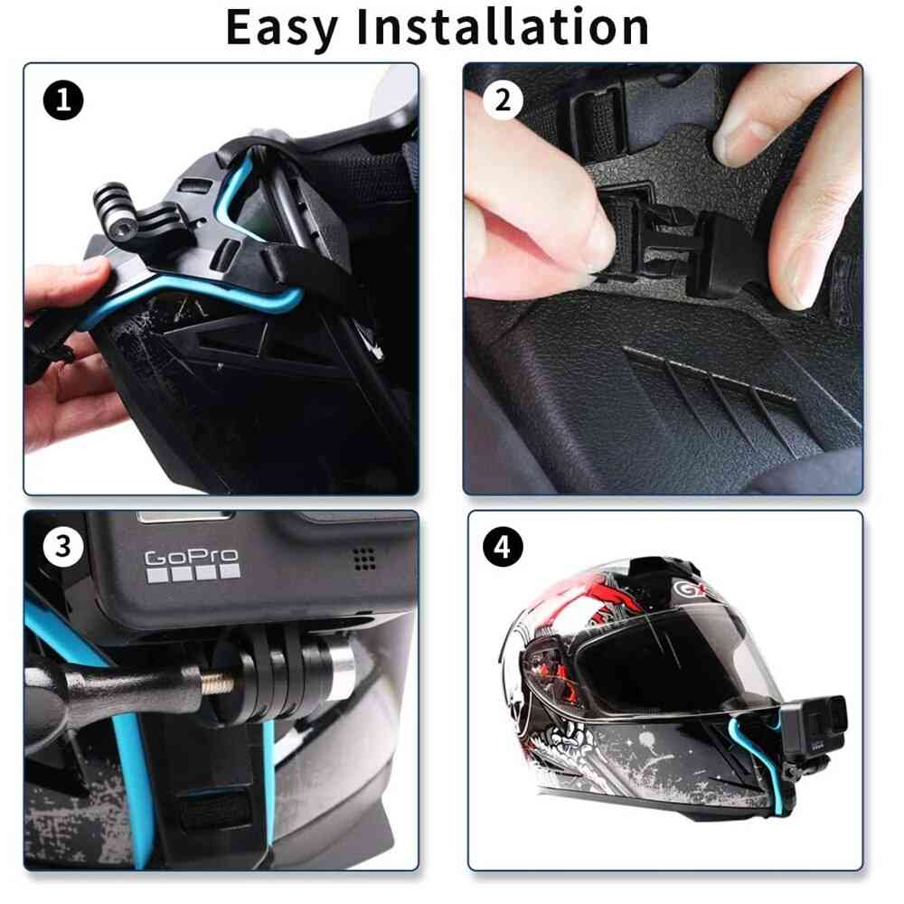 Helmet Strap Mount For Gopro Hero 9 8 7 6 5 4 3 Motorcycle Yi Action Sports Camera