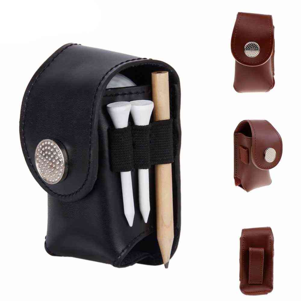 Leather Golf Balls Tool Carrier Pouch