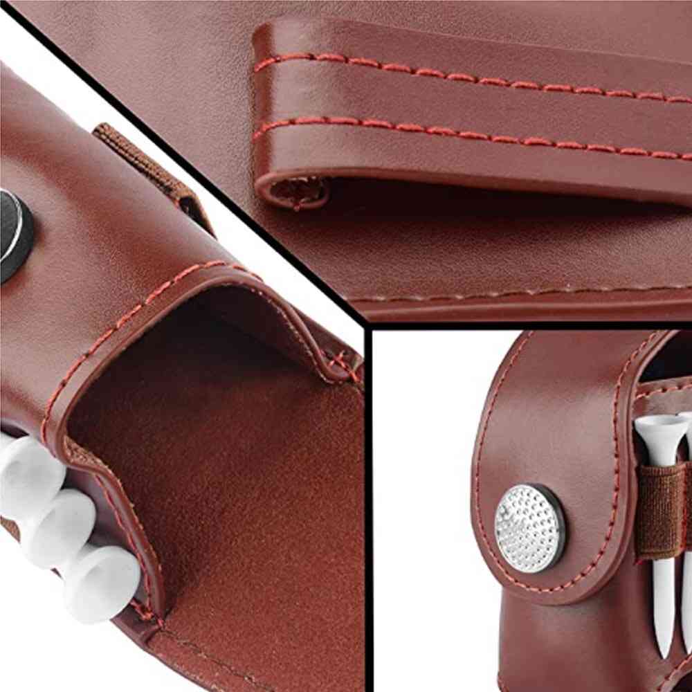 Leather Golf Balls Tool Carrier Pouch
