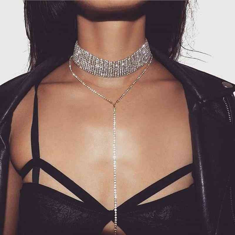 Rhinestone Crystal Gem Chokers Necklaces