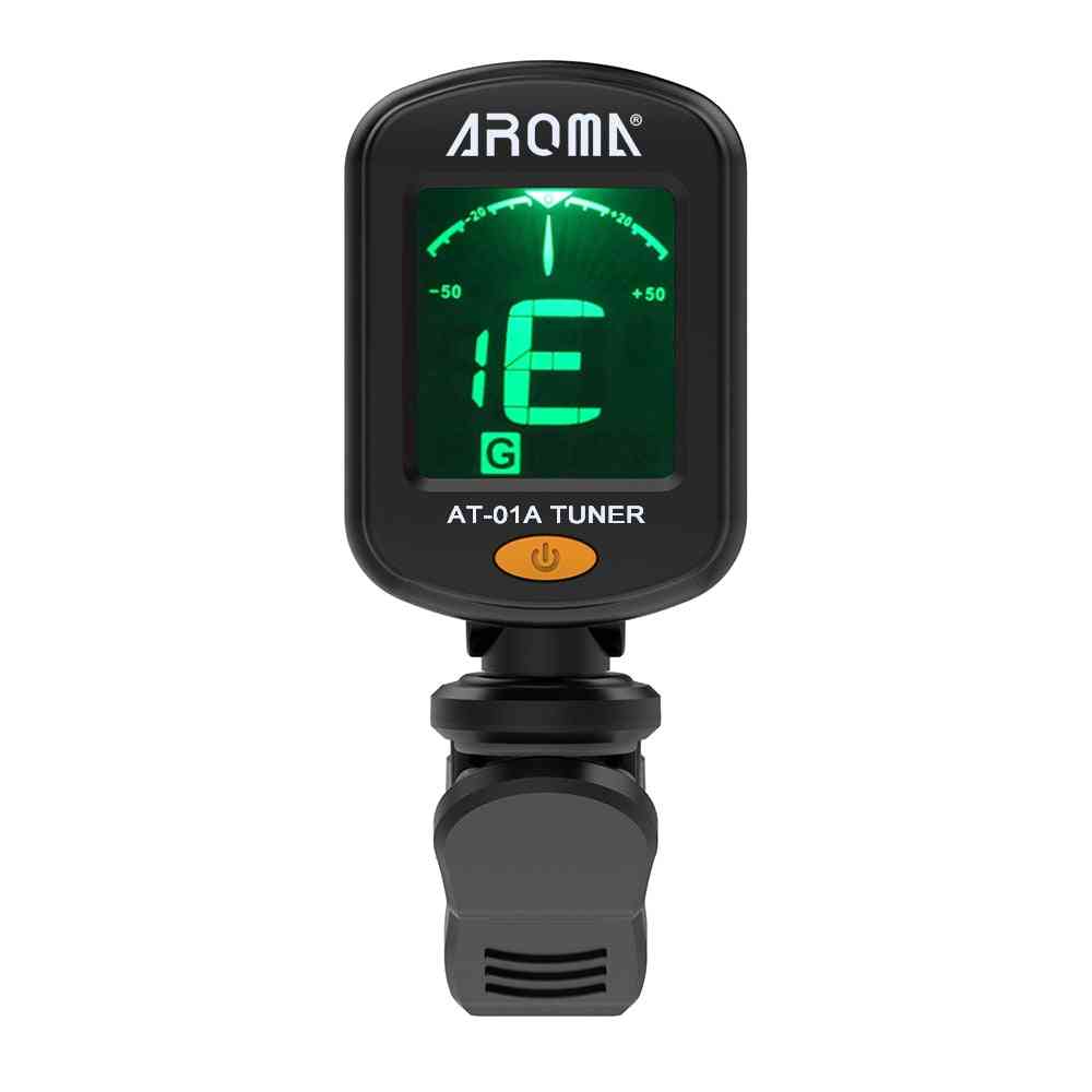 Guitar Tuner Rotatable Clip-on Tuner Lcd Display