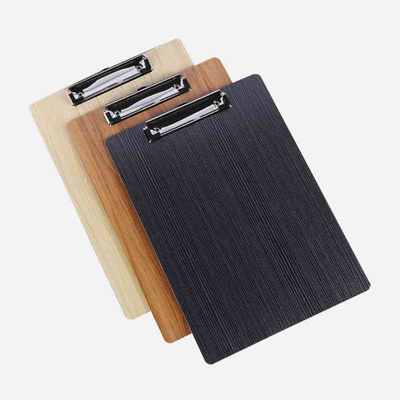Wooden Clipboard Writing Sheet Pad Storage Clips Folders Board