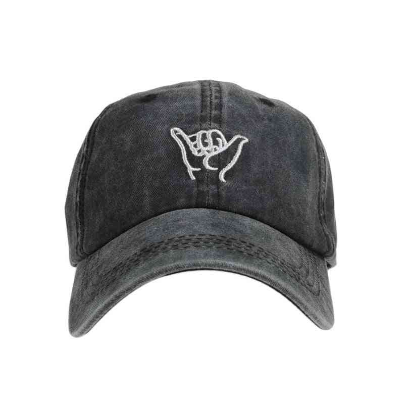 Embroidery Washed Wave Baseball Cap