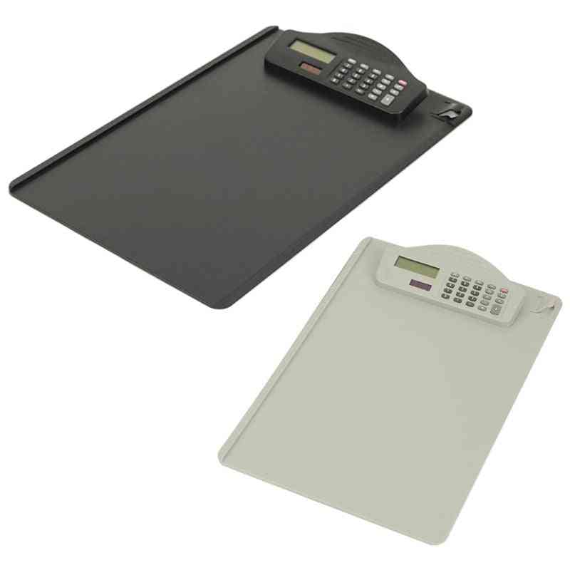 Plastic A4 Clipboard With Calculator Writing Pad File Folders