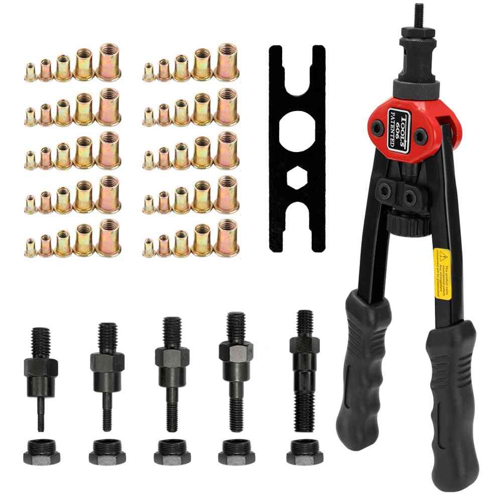12in Hand Riveter Nut Guns Labor-saving Bt-606 Double Insert Manual Rivet Machine Riveting Tools With Nuts