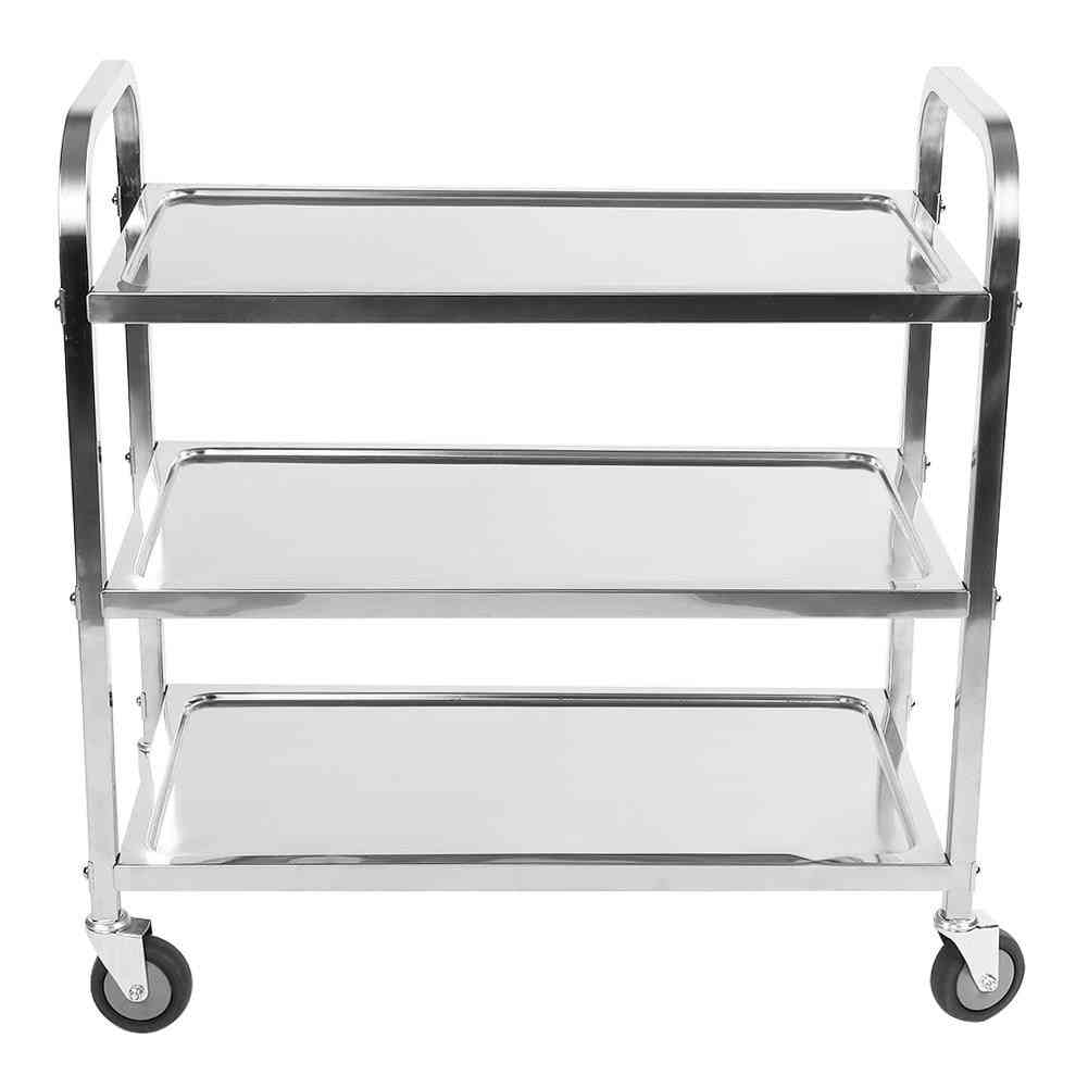3 Tier Catering Trolley Cart With Brake Tools - Restaurant Shelf