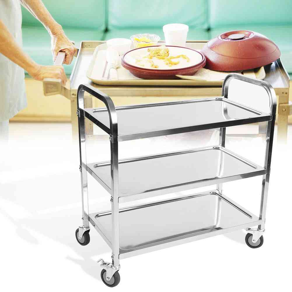 3 Tier Catering Trolley Cart With Brake Tools