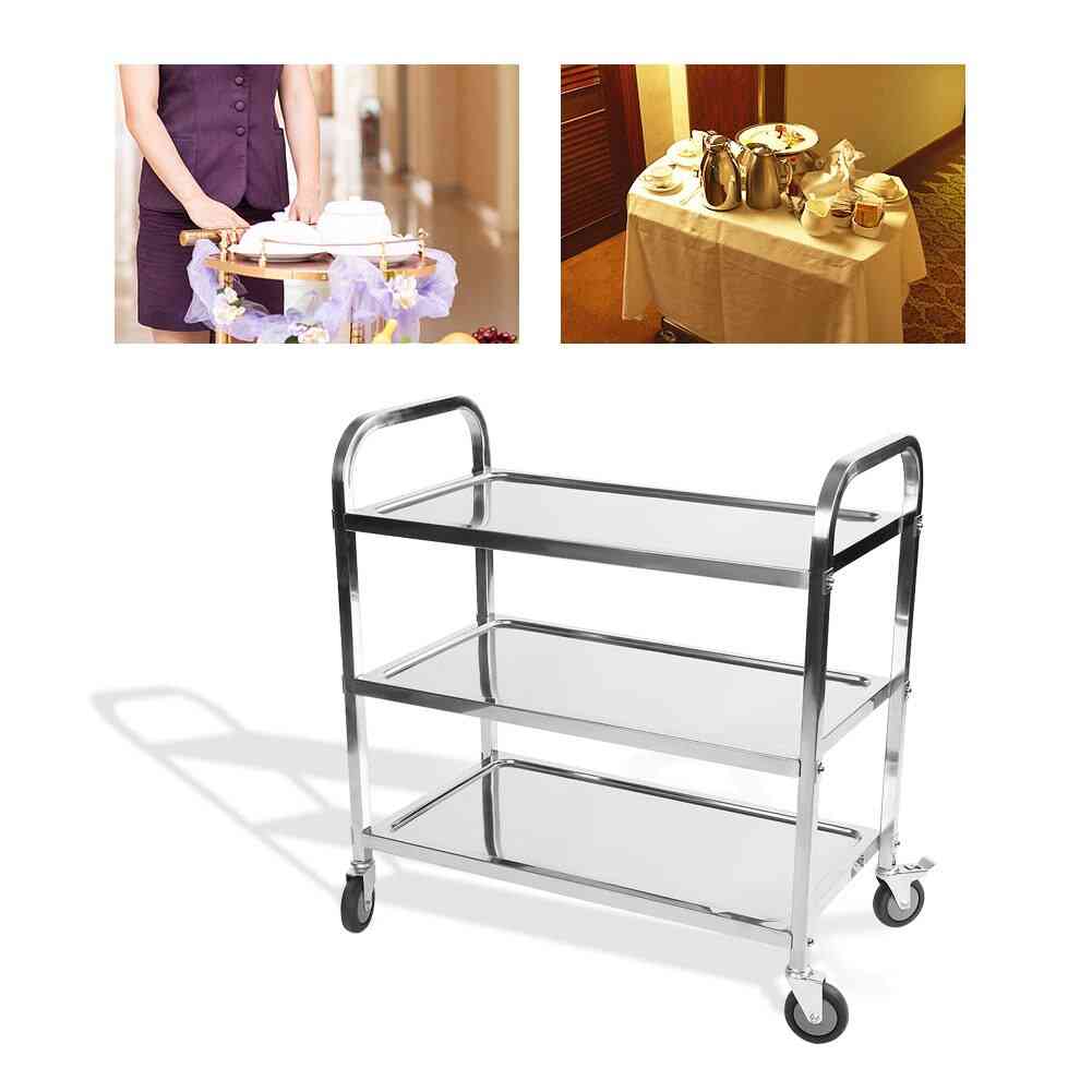 3 Tier Catering Trolley Cart With Brake Tools