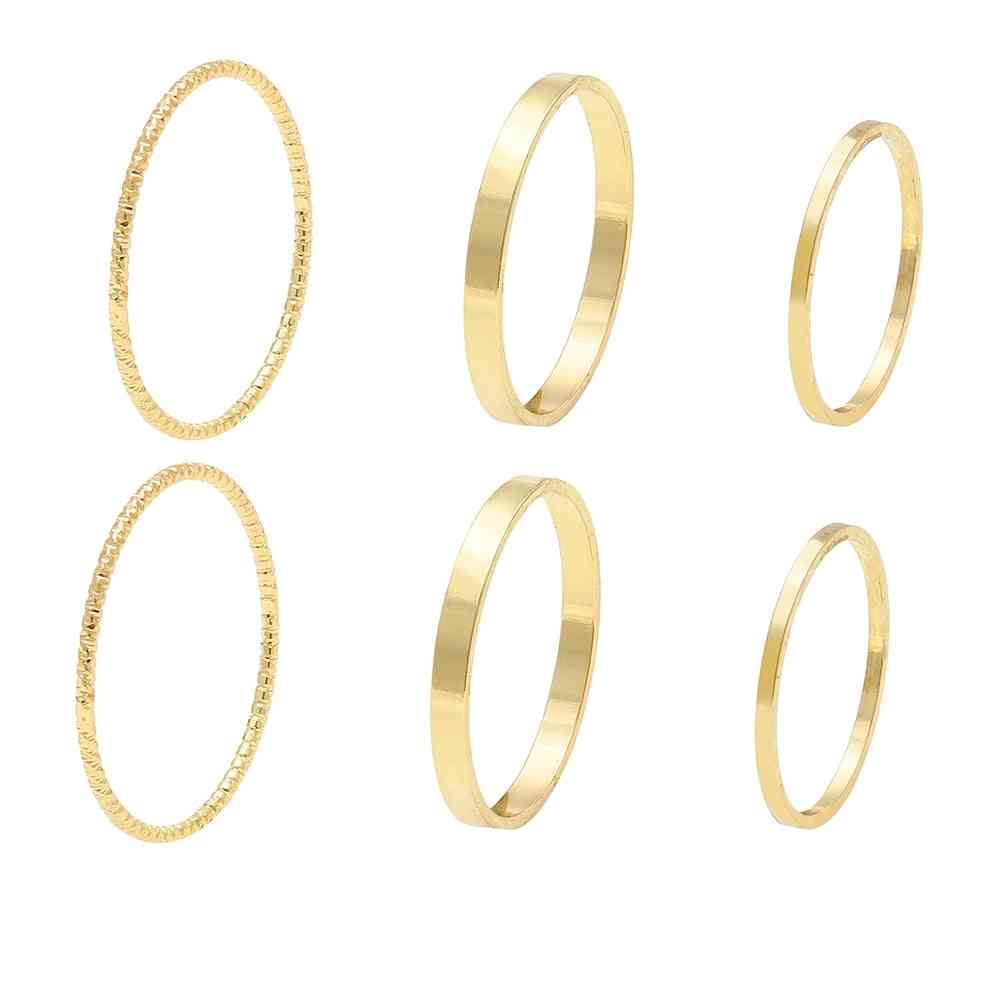 Minimalist Midi Round Twist Ring Set For Women