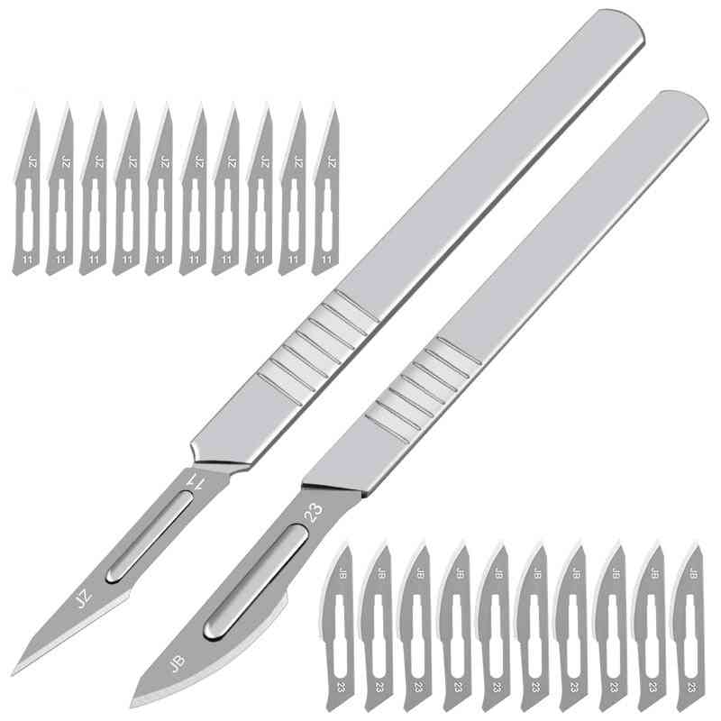 Carbon Steel Surgical Scalpel Blades & Handle Diy Cutting Tool
