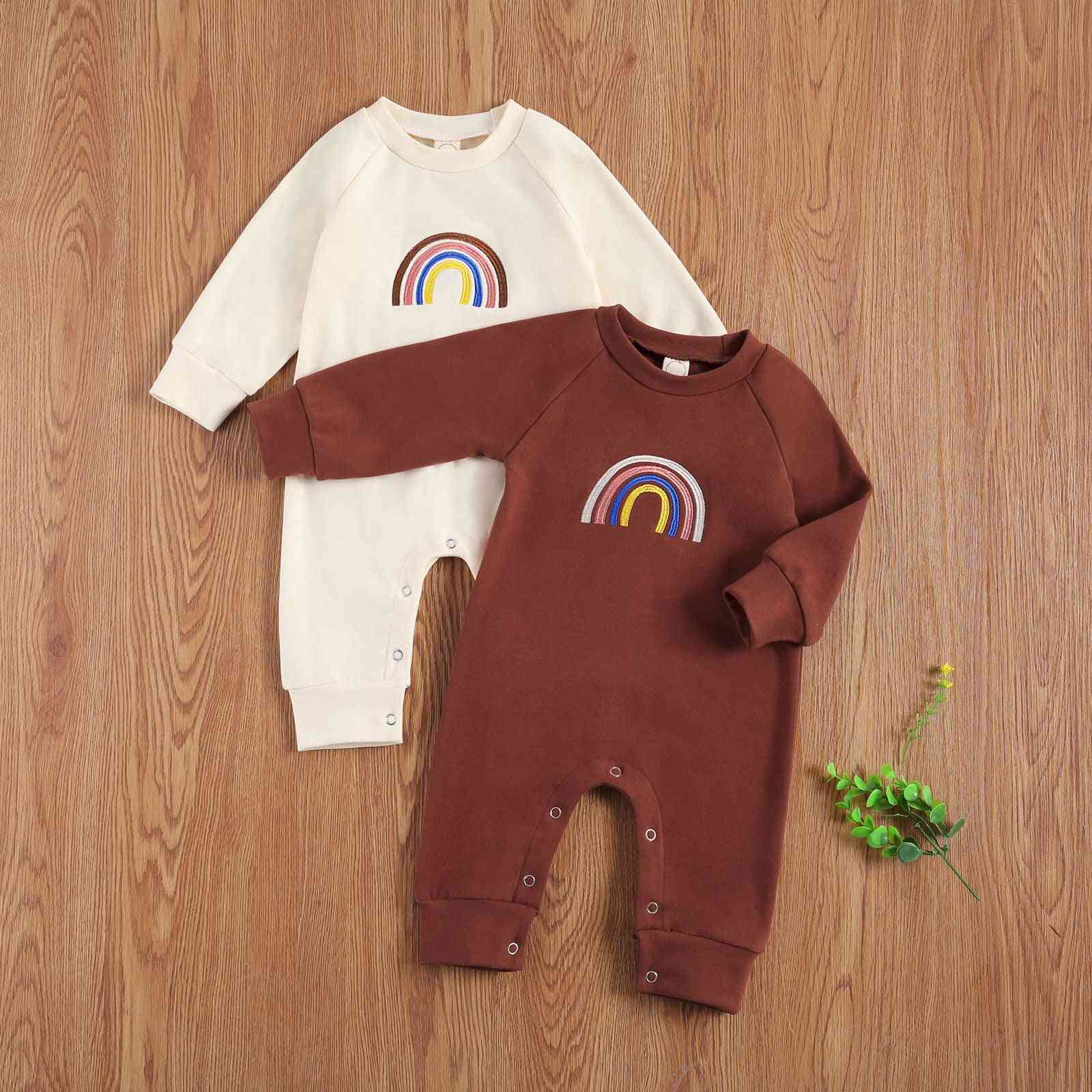 Spädbarn nyfödd baby broderi tröja, långärmade jumpsuits för /