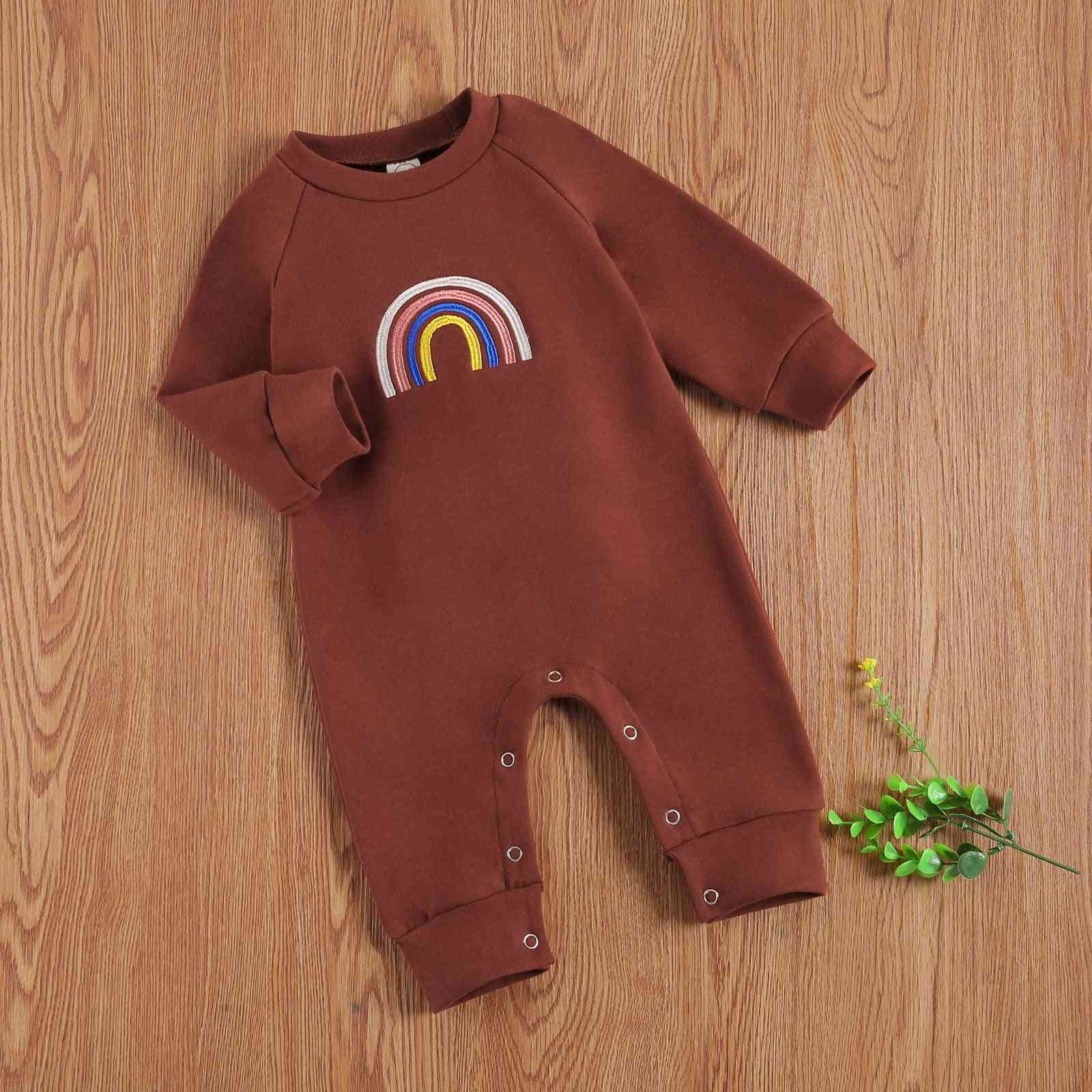 Infant Newborn Baby Embroidery Romper, Long Sleeve Jumpsuits For /