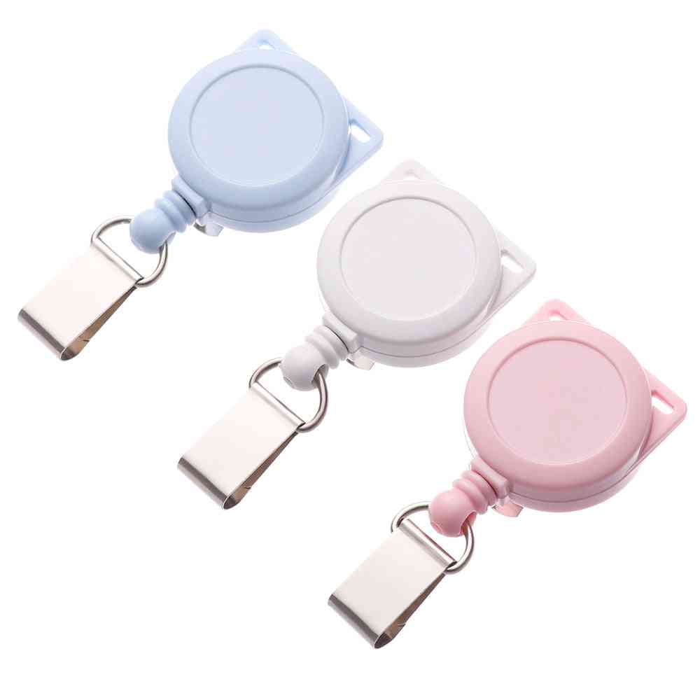 1pc Frosted Retractable Badge Reel Id Lanyard