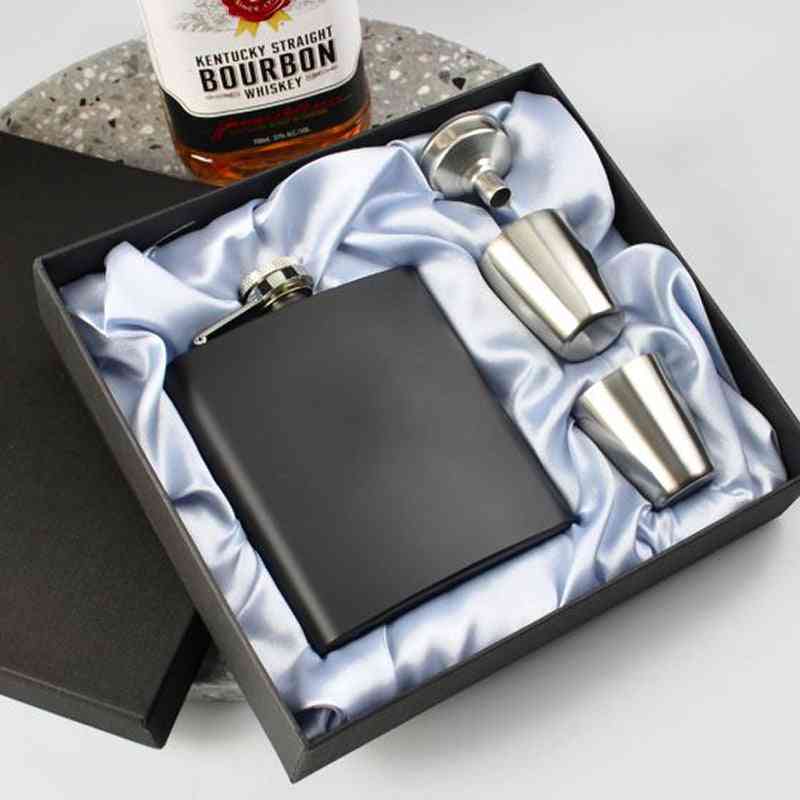 Double Axe- Stainless Steel Mat Black Flask