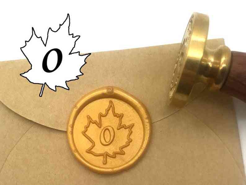 Initial Maple Leaf Monogram Wedding Wax Seals Stamp