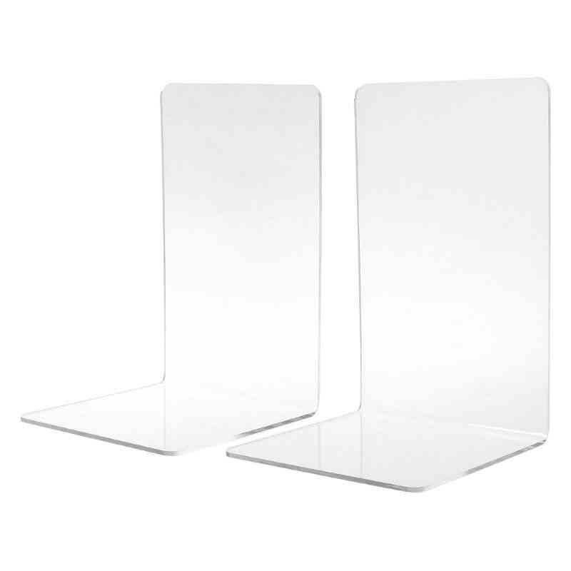 Clear Acrylic Bookends L-shaped Desk Organizer