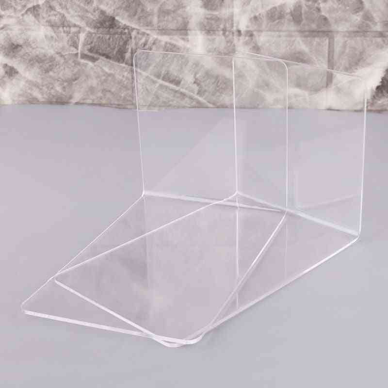Clear Acrylic Bookends L-shaped Desk Organizer