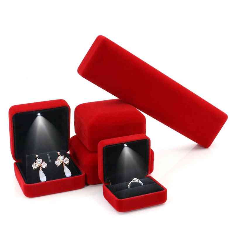 Jewelry Box With Led Light For Wedding Ring