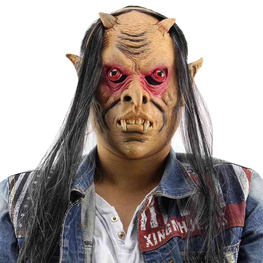 Horror Latex Mask With Wig