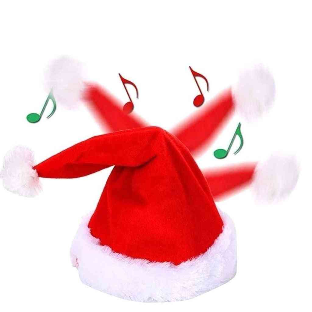 Rocking Xmas Christmas Novelty Singing Moving Dancing Santa Hat funny Musical 