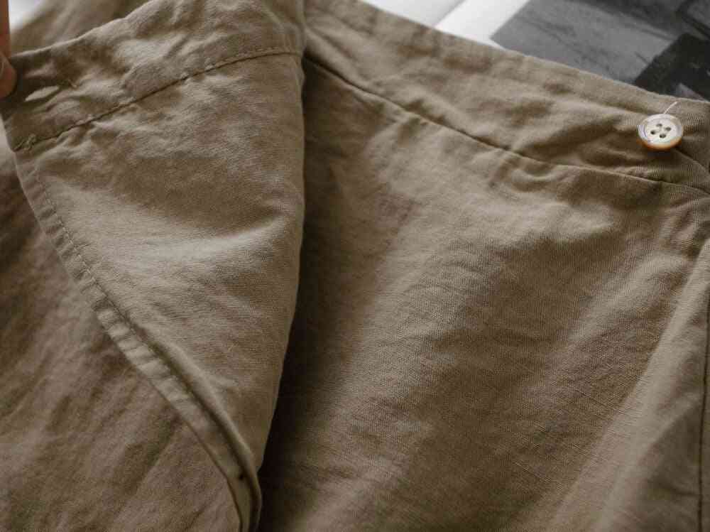New Summer Cotton Linen Calf-length Pants