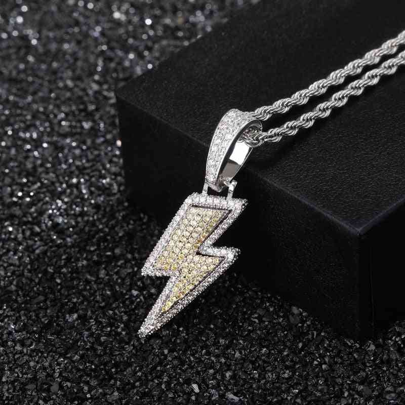 Retro- Full Zircon, Lightning Necklace Jewelry