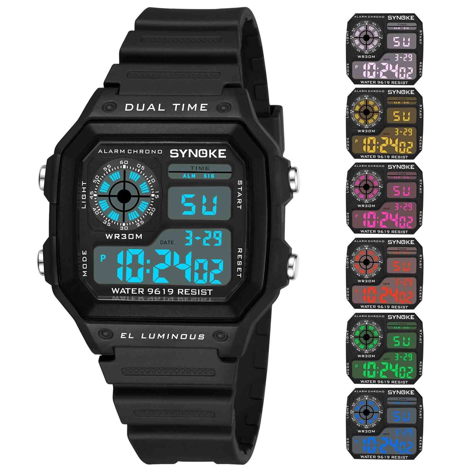 Waterproof- Led Digital Square, Outdoor Sports, Watches