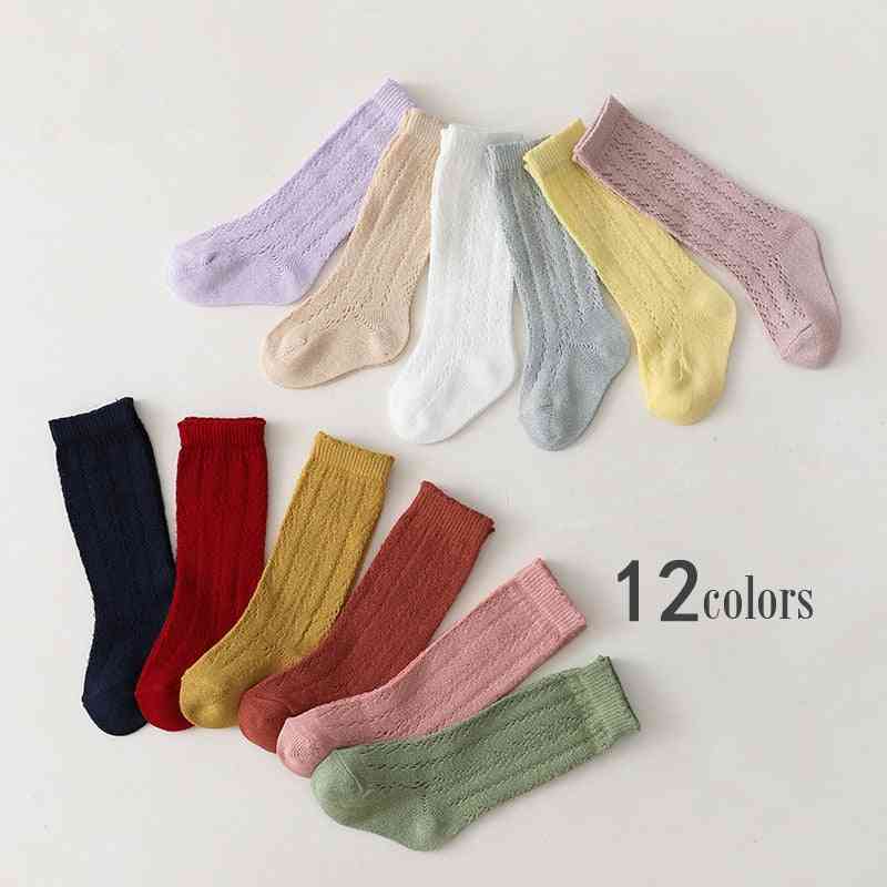 Soft Cotton Long Sock, Knee High Mesh Thin Socks -