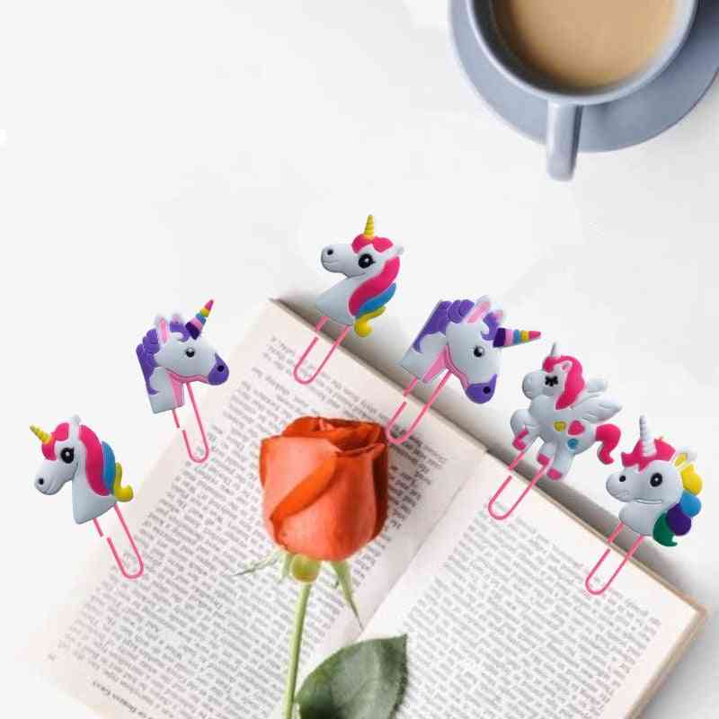 Unicorns Pvc Bookmark For Books Paper Clips