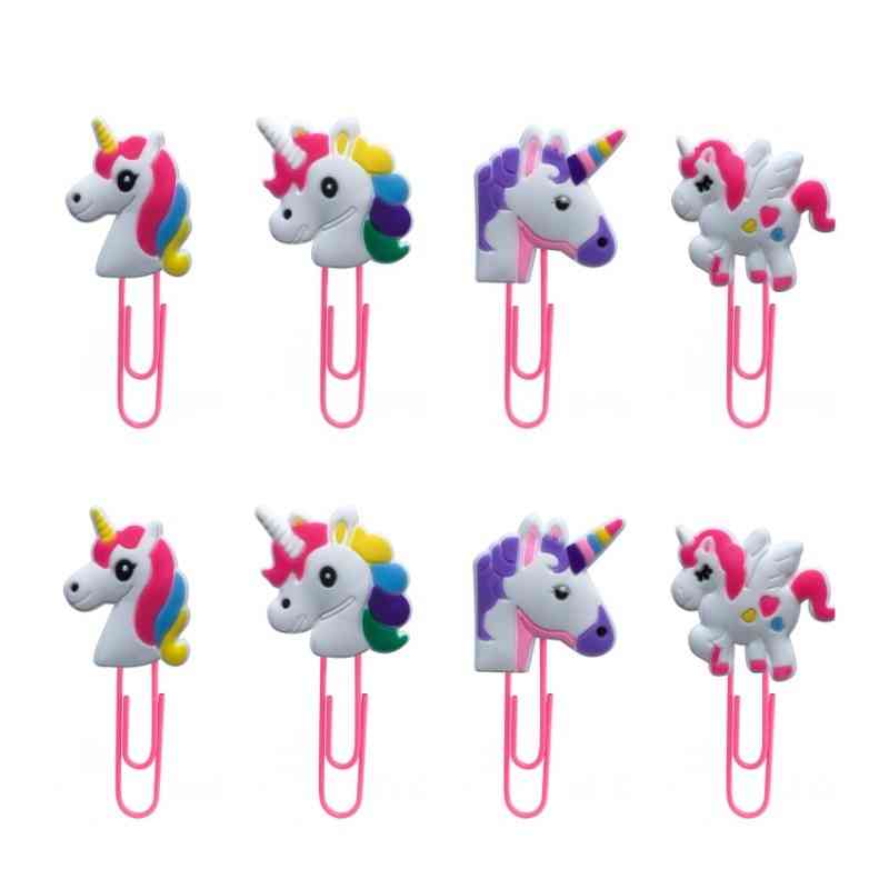 Unicorns Cute Bookmark For Books Paper Clips Stationery