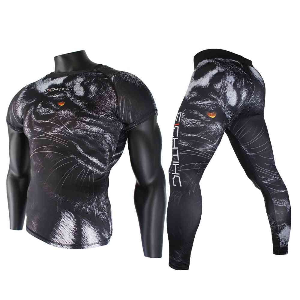 Black Roaring Tiger Tight Camouflage Fighting Boxing Jerseys Clothing