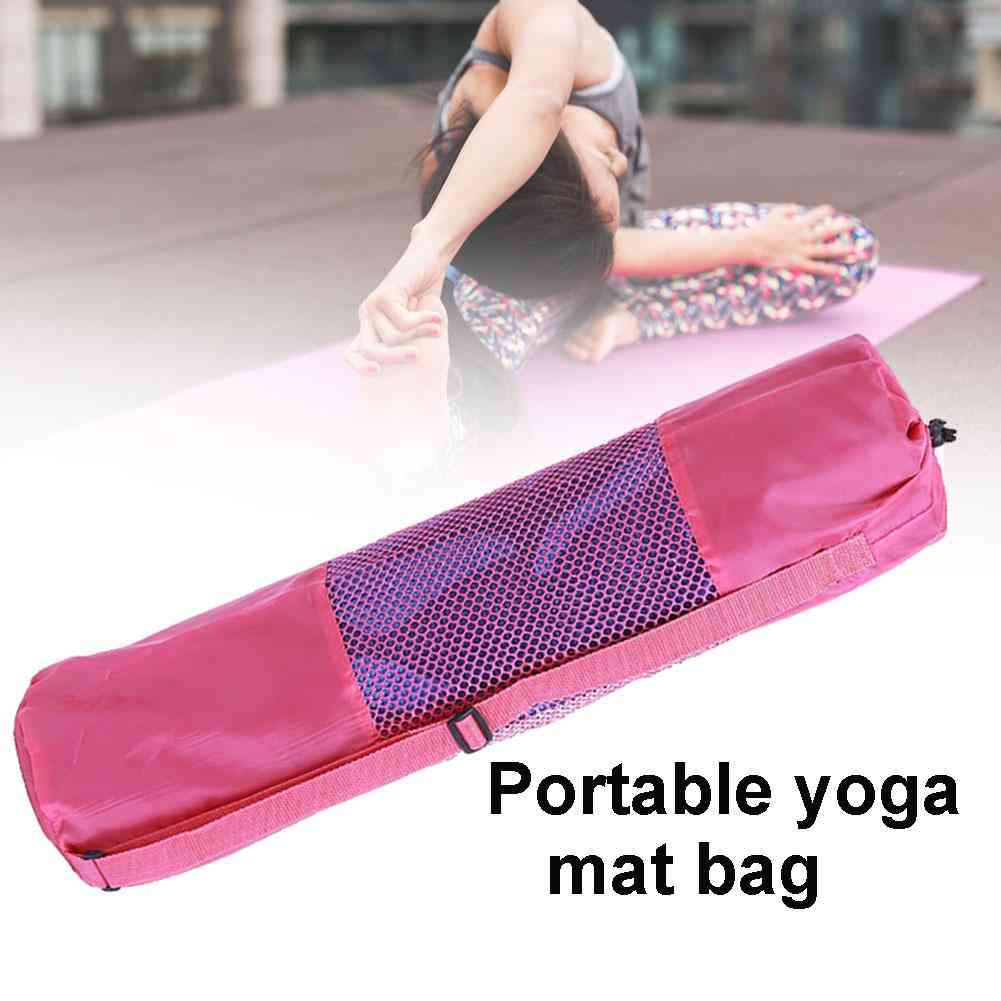 Mesh-center, justerbar rem, pilates-bærer - yogamåtte-taske