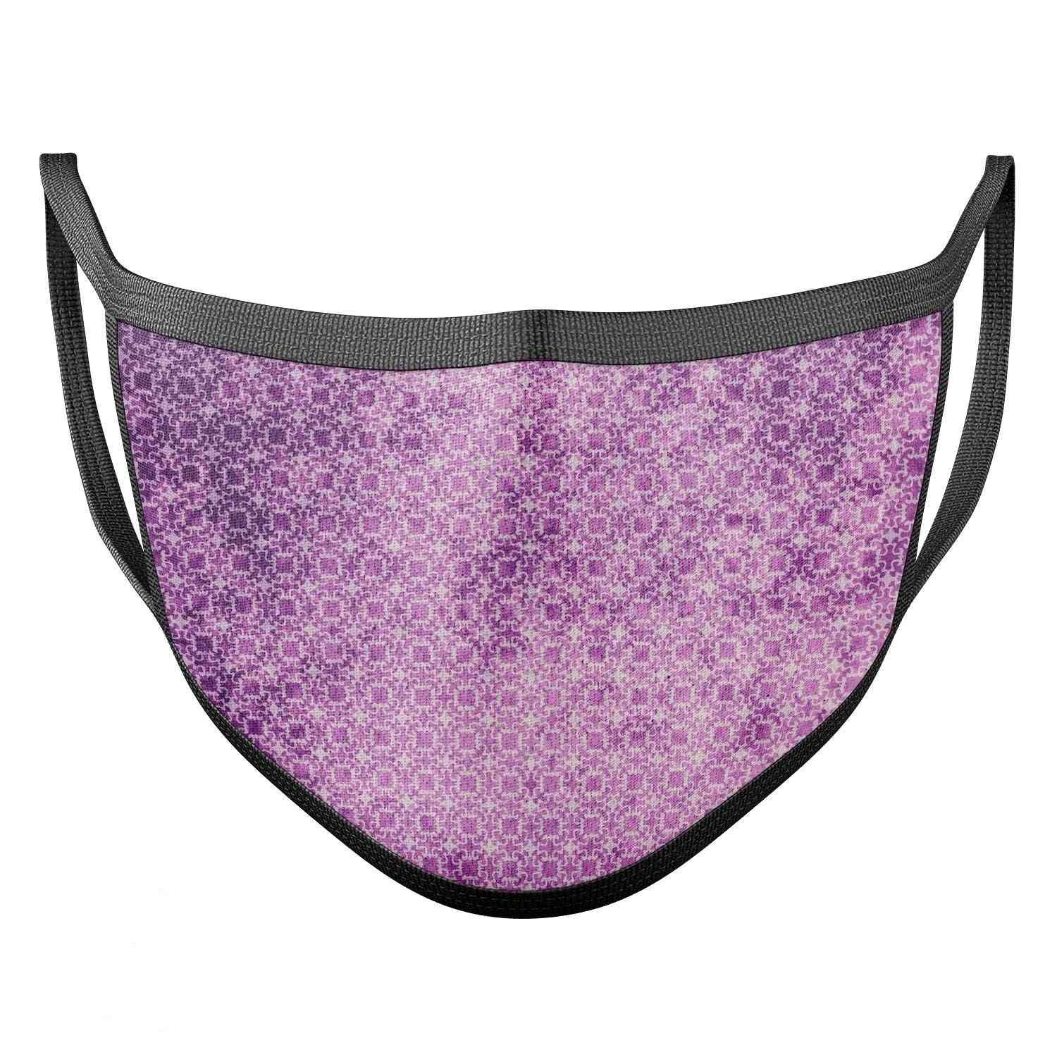 Micro Squares Of Violet Grunge Face Mask