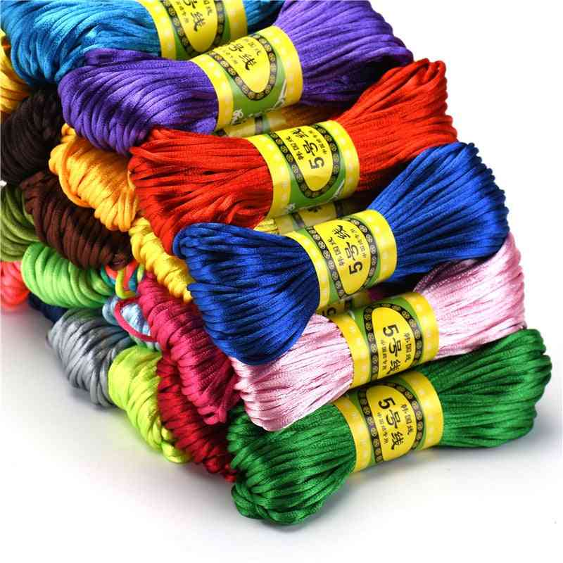 Color Nylon  Black Rattail Satin Chinese Knotting Silk Macrame Cord Beading