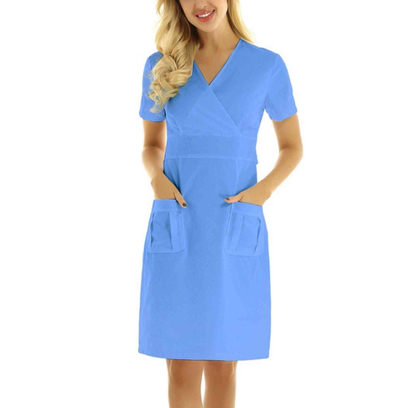 Women Nurse Uniform, Short Sleeve, V-neck