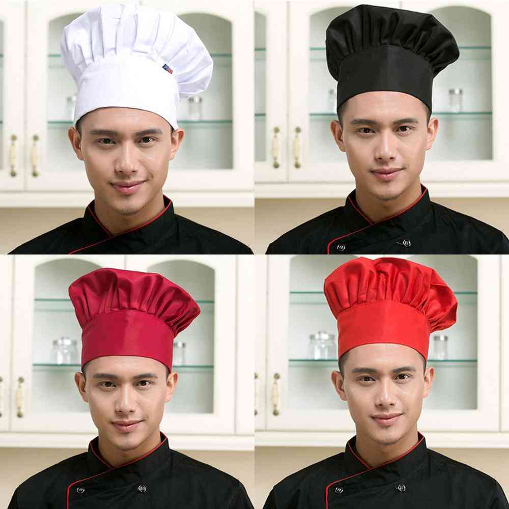 Restaurant Chef Hat Baker Chef Adjustable Catering Elastic Kitchen Cook Hat Men Cap