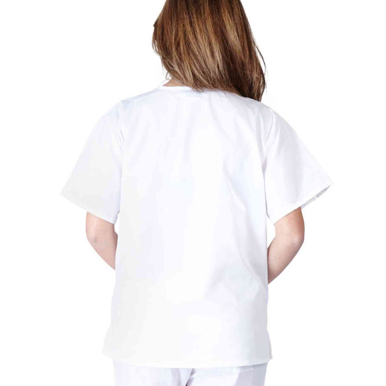 Women Shirts Tops Short Sleeve V-neck Tops Nursing Working Uniform
